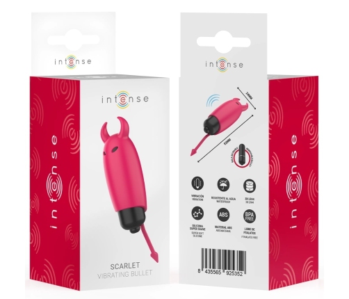 INTENSE Scarlet Red Mini Vibrating Bullet - Compact Waterproof 9.3 cm