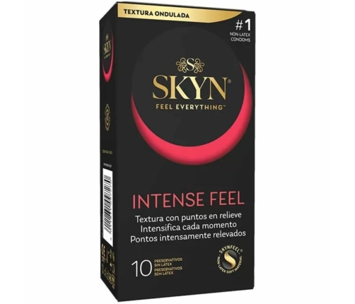 SKYN Intense Feel Polyisoprene Textured Condoms 10-Pack Wavy Design