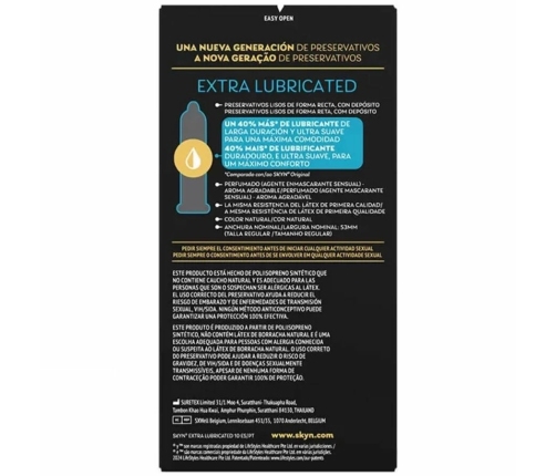 SKYN Extra Lubricated Polyisoprene Protection 10-Pack, Ultra-Comfort