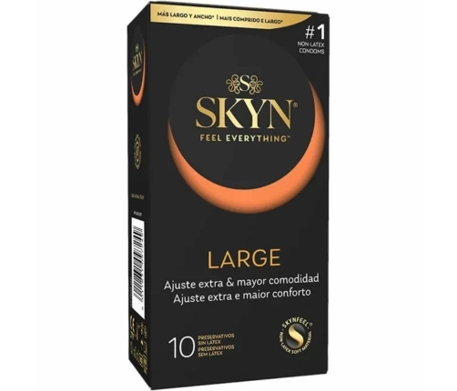 SKYN Large XL Condoms 10-Pack - Latex-Free, Extra Comfort, 56mm