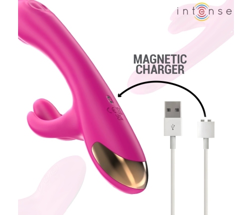 INTENSE Britney 3-Motor Dual-Action Vibrator 23cm Pink Medical Silicone