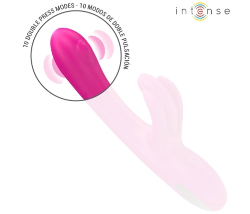 INTENSE Britney 3-Motor Dual-Action Vibrator 23cm Pink Medical Silicone