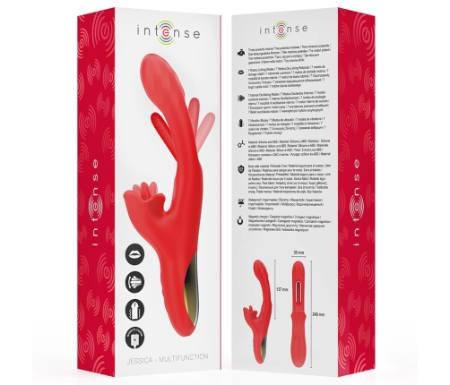 Intense Jessica Red Advanced Multifunctional Vibrating Device 24.8 cm