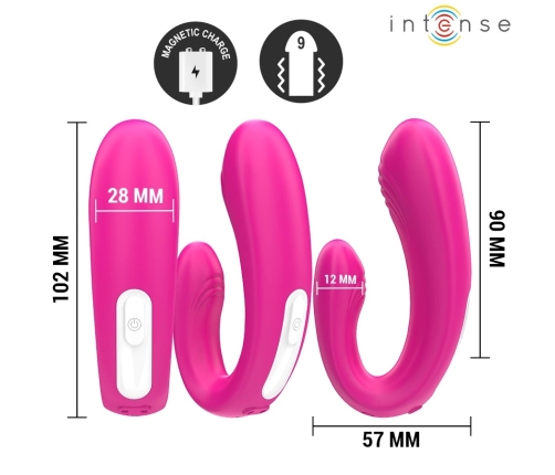 Intense Janet Dual U-Shaped Remote Vibrating Device Pink 10.2cm