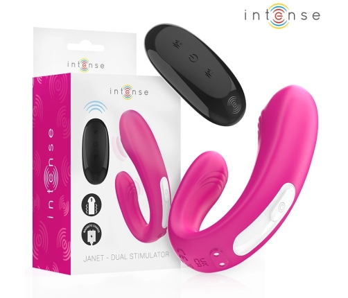 Intense Janet Dual U-Shaped Remote Vibrating Device Pink 10.2cm