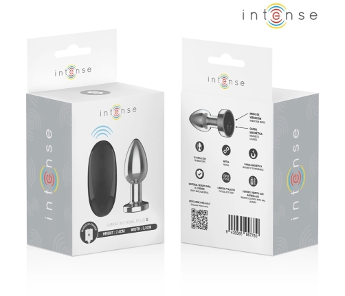 Intense S Metal Plug - 10-Mode Remote Vibrating, Waterproof, Silver