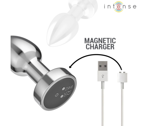 Intense S Metal Plug - 10-Mode Remote Vibrating, Waterproof, Silver