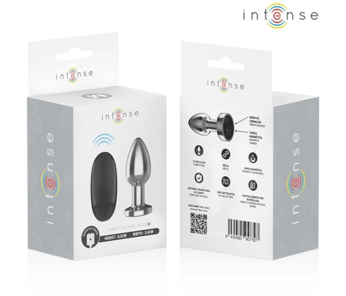 Intense Metal Vibrating Plug M - 10 Modes, Remote Control, Waterproof