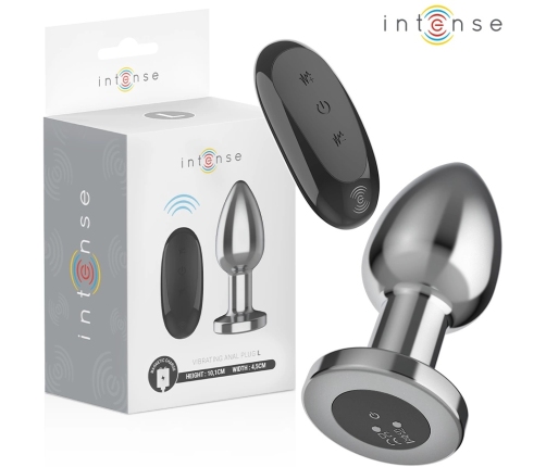 INTENSE Metal Plug L with Remote - 10 Vibration Modes, Waterproof, Silver