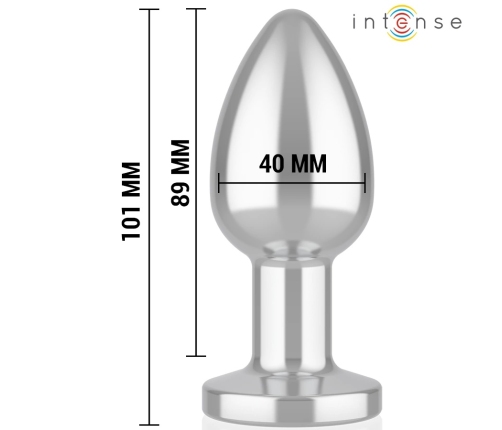 INTENSE Metal Plug L with Remote - 10 Vibration Modes, Waterproof, Silver