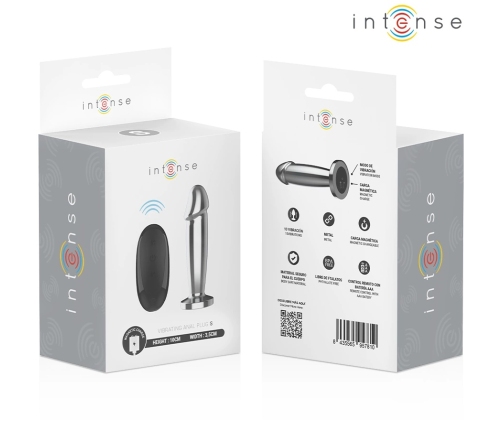 INTENSE S Metal Intimate Plug 10 Vibration Modes Remote Control 10cm