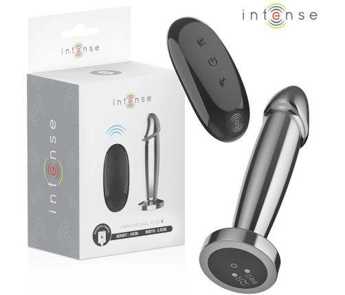 INTENSE S Metal Intimate Plug 10 Vibration Modes Remote Control 10cm