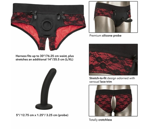 CalExotics Scandal L/XL Harness Panty Set with Silicone Attachment