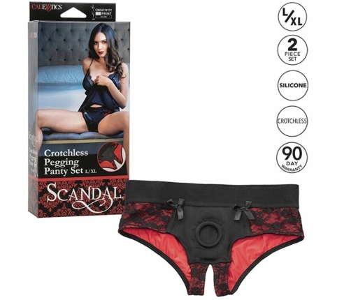CalExotics Scandal L/XL Harness Panty Set with Silicone Attachment