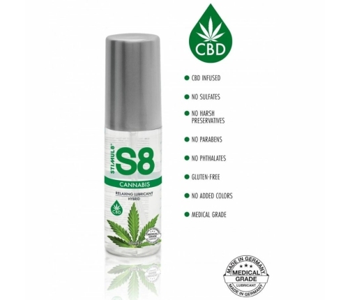 STIMUL8 S8 Hybrid Intimate Lubricant Cannabis 50ml - Long-Lasting Formula