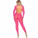 Leg Avenue Pink Open Back Bodystocking One Size - Stretch Mesh Design