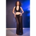 Chilirose CR 4857 Elegant Black Sheer Top & Wide-Leg Pants Set XL