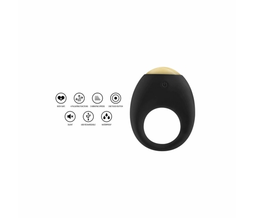 ToyJoy Luz Eclipse Light USB Rechargeable Silicone Ring, 7 Modes, LED, Black