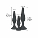 ToyJoy Curvy Companions 3-Piece Anal Plug Set Black Silicone Ergonomic