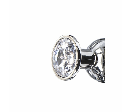 ToyJoy Diamond Bum Bijou Large - Aluminium Plug with Silver Gem, 13 cm