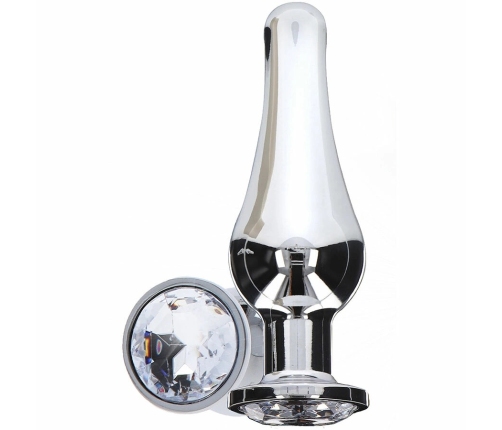 ToyJoy Diamond Bum Bijou Large - Aluminium Plug with Silver Gem, 13 cm