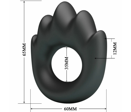 Crazy Bull Habert Silicone Adjustable Ring Model 13 - Black, 60x65mm