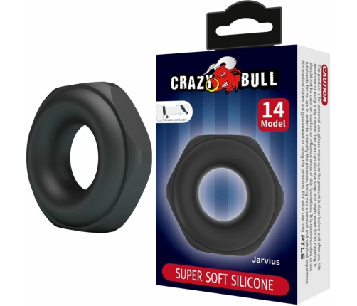 Crazy Bull Jarvius Silicone Comfort Ring Model 14, Adjustable, Black