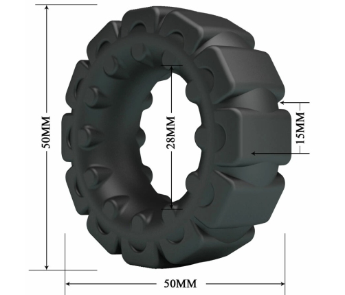 Crazy Bull Laiden Silicone Ring Model 5 Adjustable Black 50mm