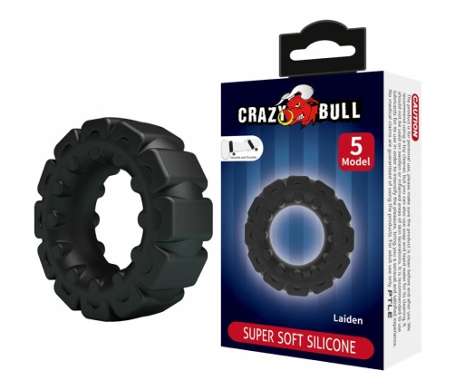 Crazy Bull Laiden Silicone Ring Model 5 Adjustable Black 50mm