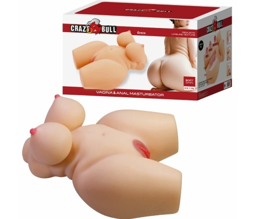 CRAZY BULL - GRACE TORSO FEMENINO REALISTA VAGINA Y ANAL 7.5 KG