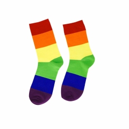 Pride Rainbow Socks S/M - Colorful Stretch Polyester, Unisex Fit