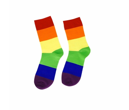 Pride Rainbow Socks S/M - Colorful Stretch Polyester, Unisex Fit