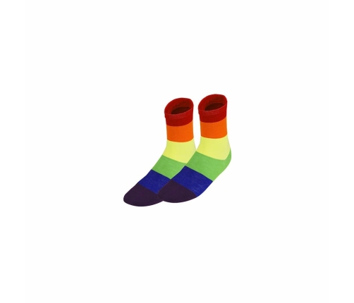 Pride Rainbow Socks S/M - Colorful Stretch Polyester, Unisex Fit