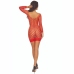 PASSION BS108 Bodystocking Grid Red - Elegant Openwork Lingerie
