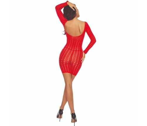PASSION BS110 Red Dots Bodystocking - Open Design, Premium Fabric