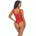PASSION BS115 Bodystocking Grid Red - Refined Openwork Lingerie, Size Range XS-L
