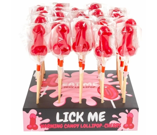 Secret Play Cherry Candy Lollipop Display Spicy Effect 40-Pack 25g