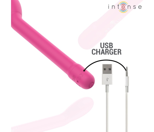 Intense Fun G-Spot Vibrating Device Pink 10 Modes USB Rechargeable 19cm