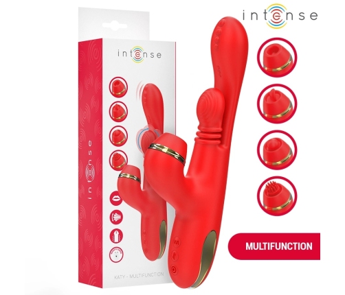 Intense Katy Red Multi-Function Intimate Massager 4 Interchangeable Heads
