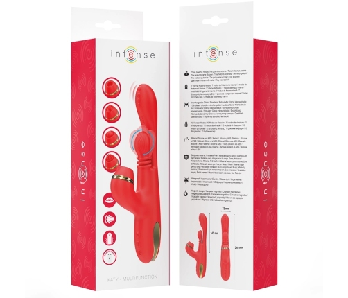 Intense Katy Red Multi-Function Intimate Massager 4 Interchangeable Heads