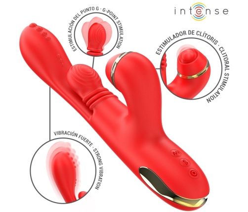 Intense Katy Red Multi-Function Intimate Massager 4 Interchangeable Heads