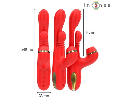 Intense Katy Red Multi-Function Intimate Massager 4 Interchangeable Heads