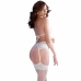 Chilirose CR-4862 Elegant White Lace Lingerie Set XL - 4-Piece Ensemble
