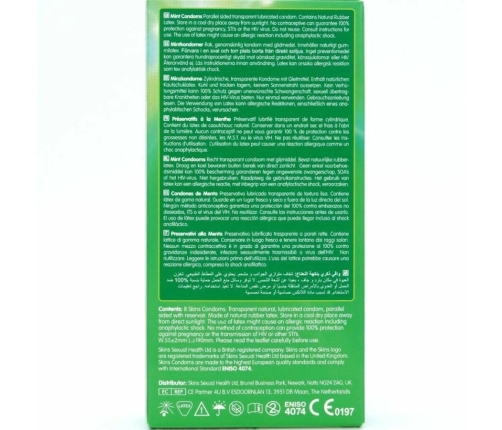 Skins Mint Premium Ultra-Thin Latex Protection Pack 8 pcs