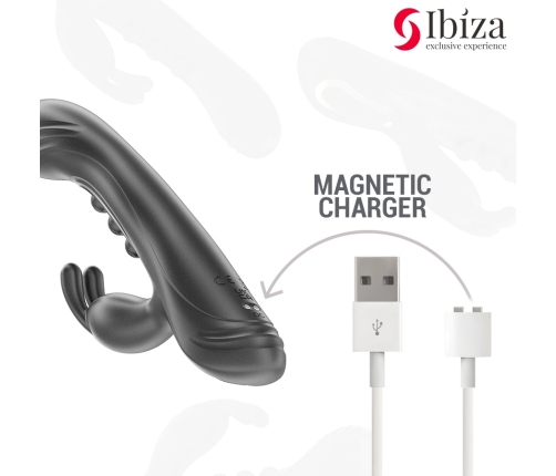 IBIZA Vibrating Rabbit Dual Motor Pulsating System Purple 225mm