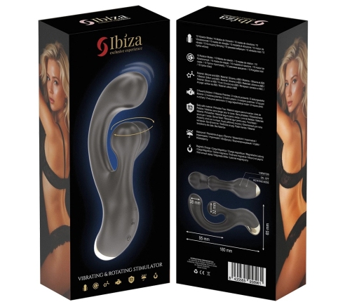IBIZA Vibrating & Rotating Intimate Machine, Ergonomic, USB, Waterproof, 18cm