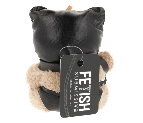 Fetish Submissive Luno Collectible Teddy Bear with Black Mask & Whip