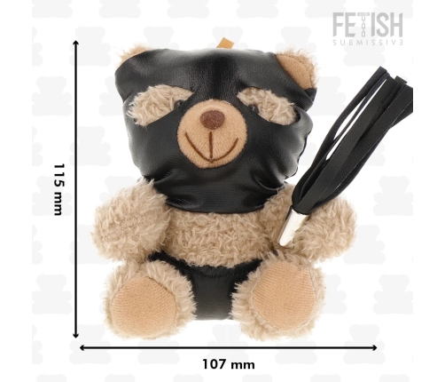 Fetish Submissive Luno Collectible Teddy Bear with Black Mask & Whip