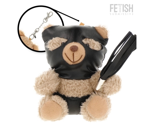 Fetish Submissive Luno Collectible Teddy Bear with Black Mask & Whip