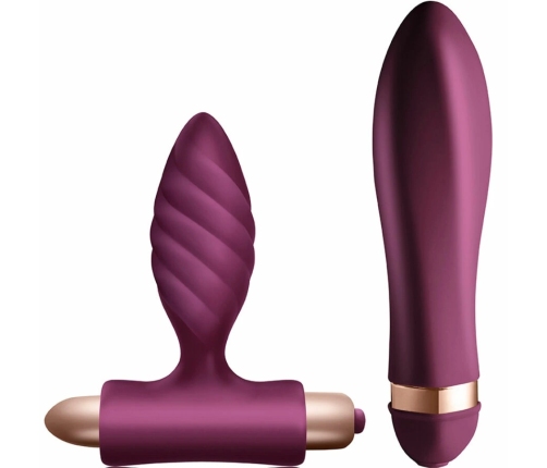 Climaximum Desire Kit Twisted Vibrator & Anal Plug Set, Waterproof, 10 Modes
